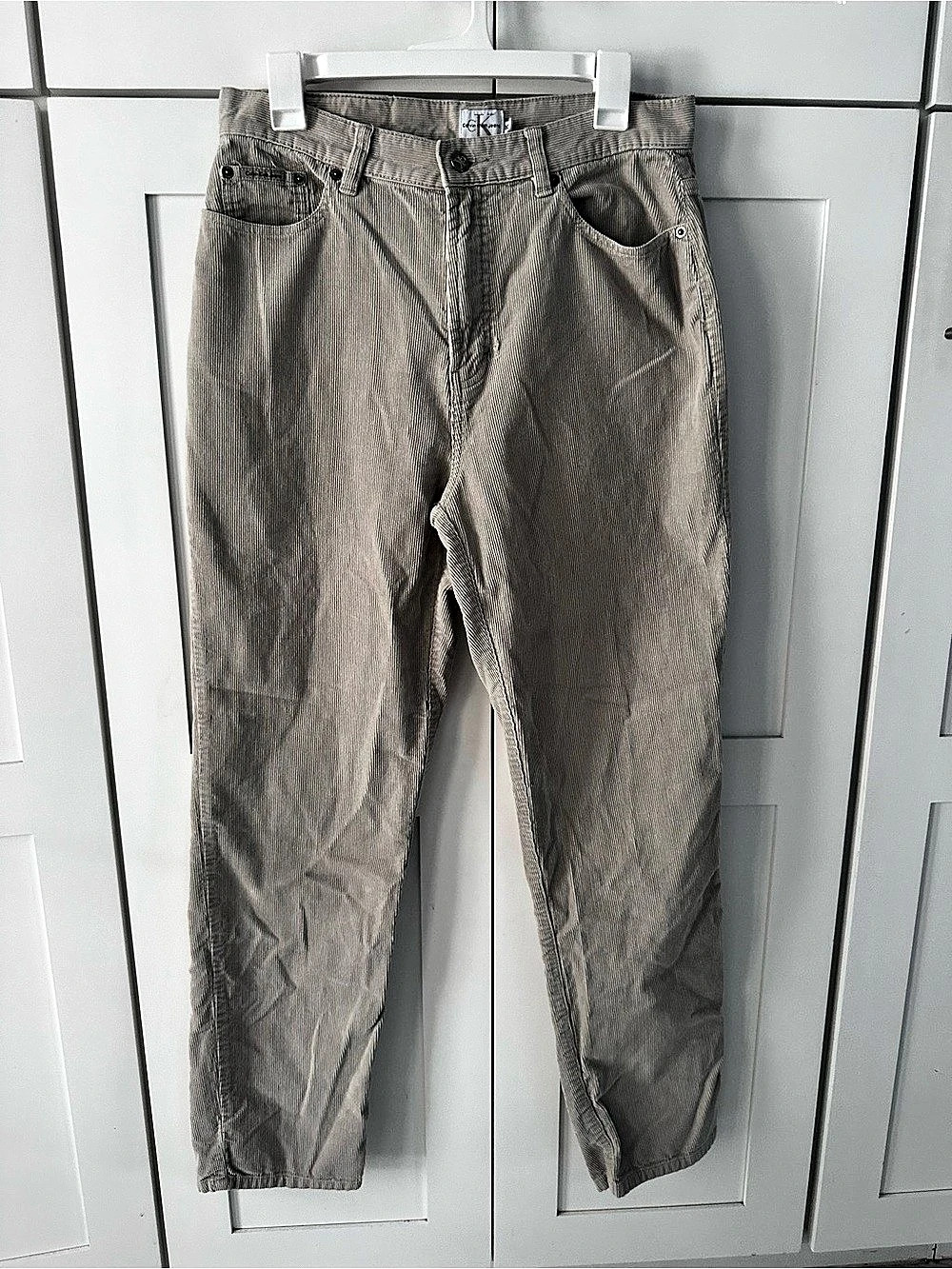 Calvin Klein Jeans Corduroy Straight Leg Pants Brown Waist 10
